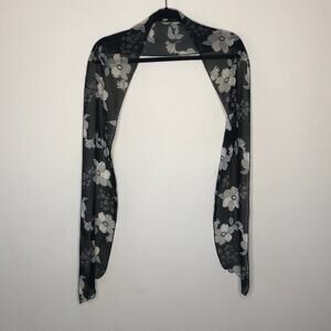vintage black and white floral hair scarf
